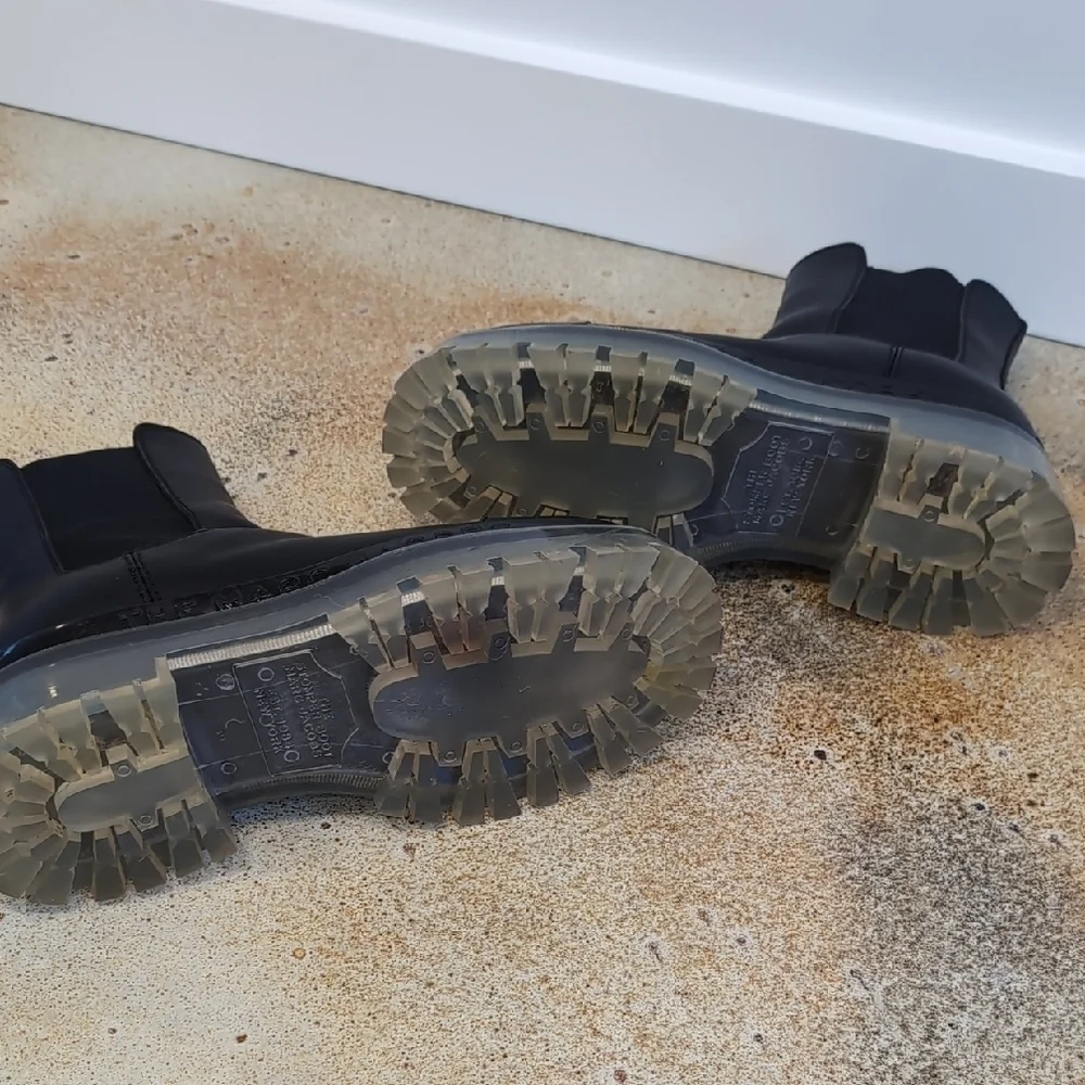 Marc Jacobs | The Stomper Black Ankle Boots Platform Chunky Clear Sole Size 9 - Picture 8 of 11